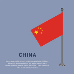 Illustration of china flag Template