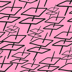 seamless pattern abstract geometric objects in doodle style.simple geometric shapes.abstract graphic in descriptive geometry style.