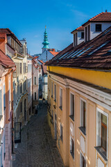 old and new architecture on the streets of bratislava in slovakia