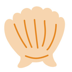 seashell  illustration in doodle style 