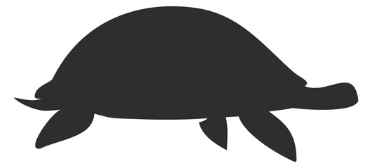 Turtle black silhouette. Wild exotic animal icon