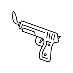 Gun is a lighter. Vector sign in simple style isolated on white background.