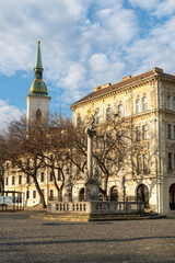 Naklejka na ściany i meble old and new architecture around the streets of slovakias capital city, bratislava