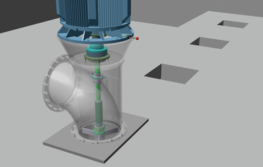 circulating water pump 3D illustration