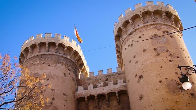 Defensive towers Quart in the historic center of Valencia