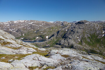 Fototapeta na wymiar Wanderlust to Dalaun mountain in Veljord,Nordland county Northern Norway