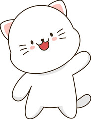 Cartoon cute white cat