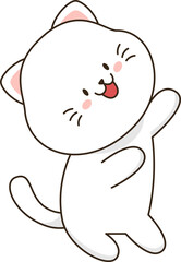 Cartoon cute white cat