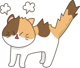 Cartoon cute angry cat