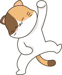 Cartoon cute cheerful cat