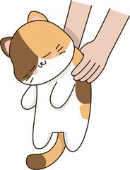 Cartoon cute cat sleeping