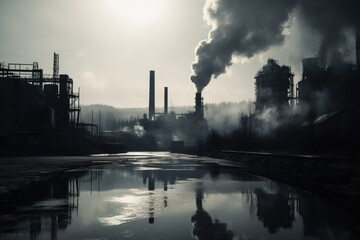 Obraz na płótnie Canvas factory with smoky chimneys