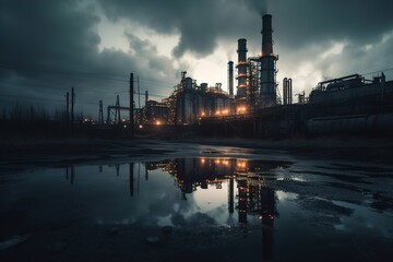 Obraz premium factory with smoky chimneys