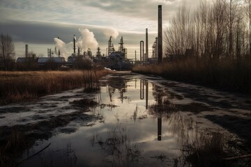 Obraz premium factory with smoky chimneys