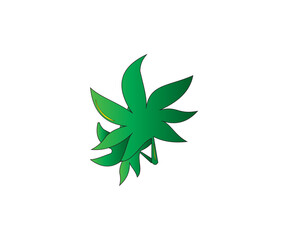 leaf vector illustration, leaf logo, weed logo, green logo