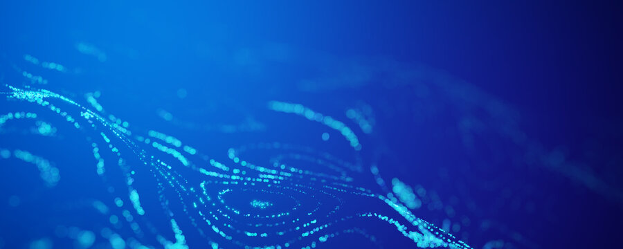 Technological background. Big data Data background. Blockchain technology concept, radio waves. Encryption, cryptography. Digital background. Wave background. 3d render.