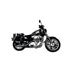 Obraz na płótnie Canvas Motorcycle silhouette Vector. Flat style. Side view, illustration