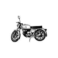 Fototapeta na wymiar Motorcycle silhouette Vector. Flat style. Side view, illustration