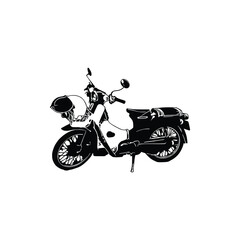 Obraz premium Motorcycle silhouette Vector. Flat style. Side view, illustration