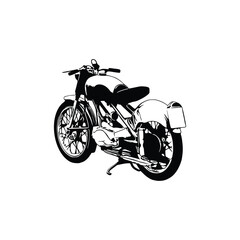 Obraz na płótnie Canvas Motorcycle silhouette Vector. Flat style. Side view, illustration