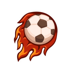 Fototapeta premium Soccer Ball Fire Sport Mascot Logo Symbol cartoon illustration vector