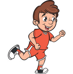 Niño cute corriendo.