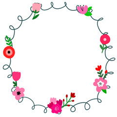 Cute element flower frame clipart.