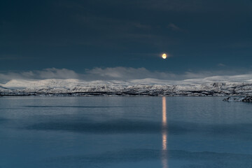 moon over the sea in Norway