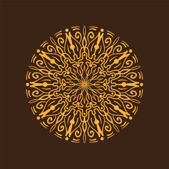 Circular mandala for Henna, Mehndi, tattoo, decoration. Decorative ornament in ethnic oriental style. Coloring book page. Islamic mandala design.