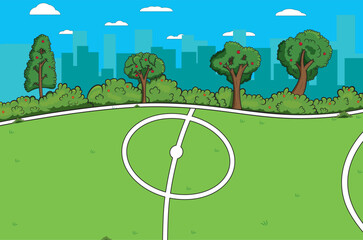 escenario vectorial de una cancga de futbol © Edwart_1980