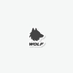 Wolf head logo sticker icon