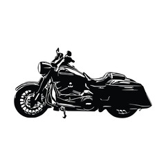 Motorcycle silhouette Vector. Flat style. Side view, illustration