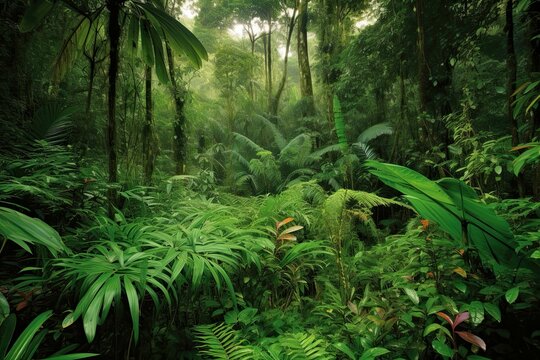 Jungle is home to many rare and endangered species of plants. Generative AI