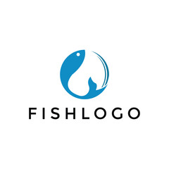 simple fish logo design template