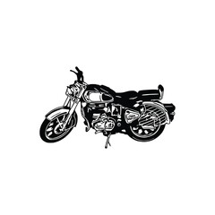 Motorcycle silhouette Vector. Flat style. Side view, illustration