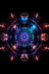 Obraz premium Digital Nexus. Complex & Vibrant, created with Generative Al technology.