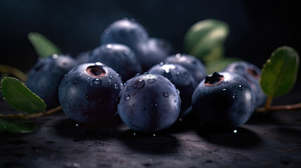 Blueberries on the table
