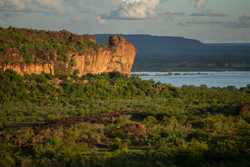 cliffs in Mali at sunset
