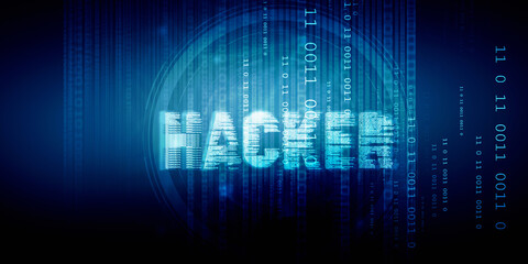 2d illustration cyber crime and internet privacy hacking.Network security,cyber attack,computer virus,ransomware and malware concept