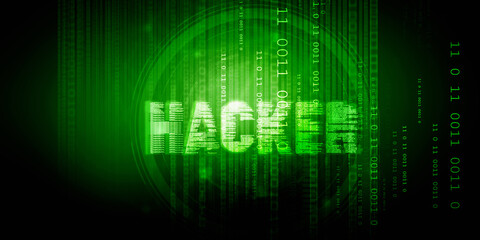 2d illustration cyber crime and internet privacy hacking.Network security,cyber attack,computer virus,ransomware and malware concept