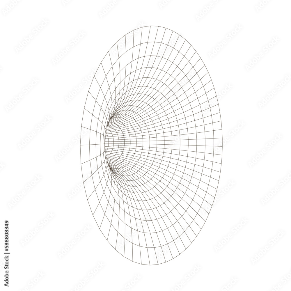 Wall mural the portal, abstract form. symbol 3d grid circular ornament. communication tech internet network. ge