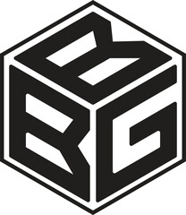 BBG letters logo with a polygon shape design