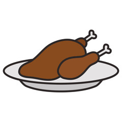 illustration of a chicken on a plate
