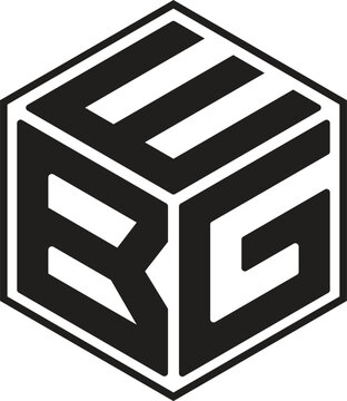 EBG letters logo with a polygon shape design