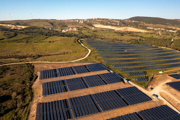 Photovoltaic panels at solar farm