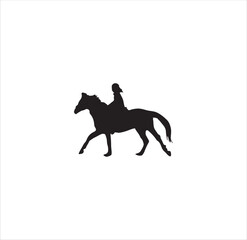 Obraz na płótnie Canvas A horse with a girl on back silhouette vector art.