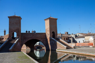 comacchio regional park delta del po lagoon city famous for its archaeological excavations and eel...