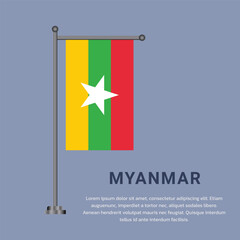 Illustration of Myanmar flag Template