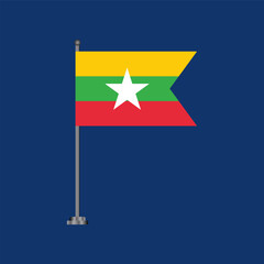Illustration of Myanmar flag Template