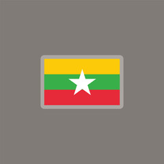 Illustration of Myanmar flag Template